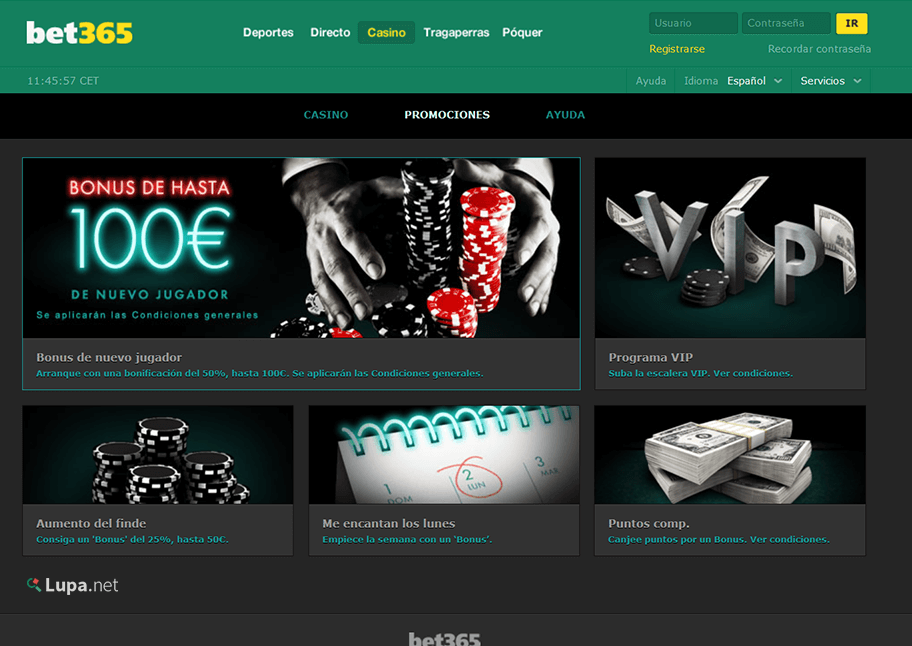 Promociones y bonos de Bet365