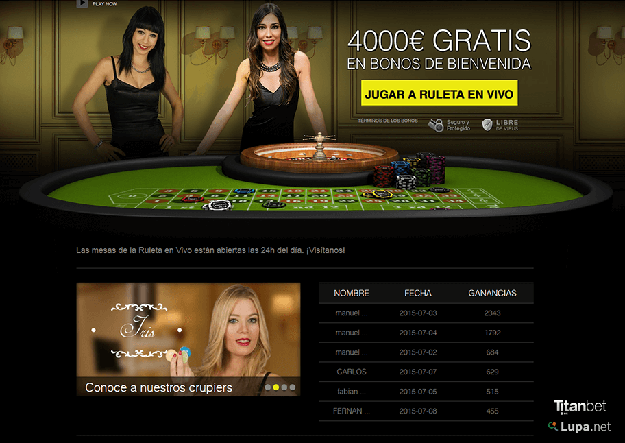 Ruleta en vivo en Titanbet