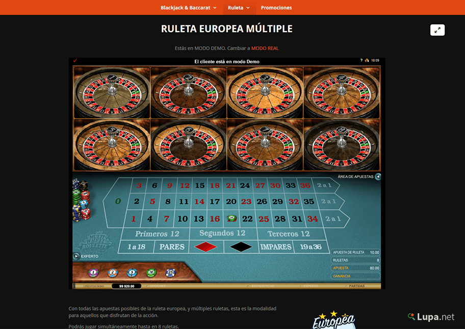 la ruleta Múltiple de Luckia